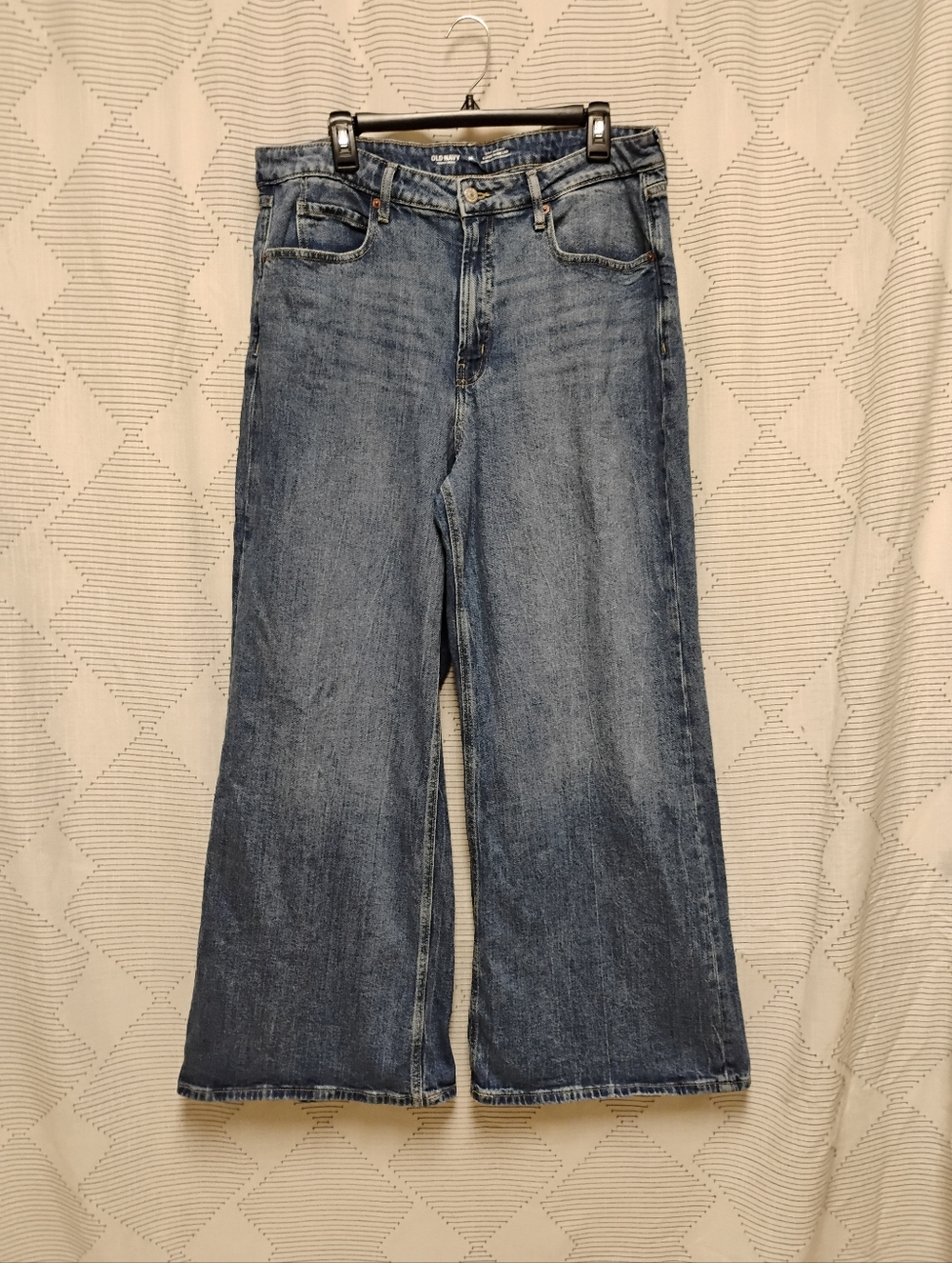 Old Navy High Rise Women’s Super Wide Leg Blue Denim Jeans Size 14